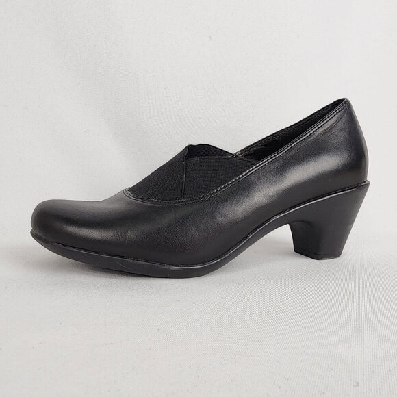 Easy Spirit Black Leather Heeled Shoes Size 7.5 - Picture 1 of 10